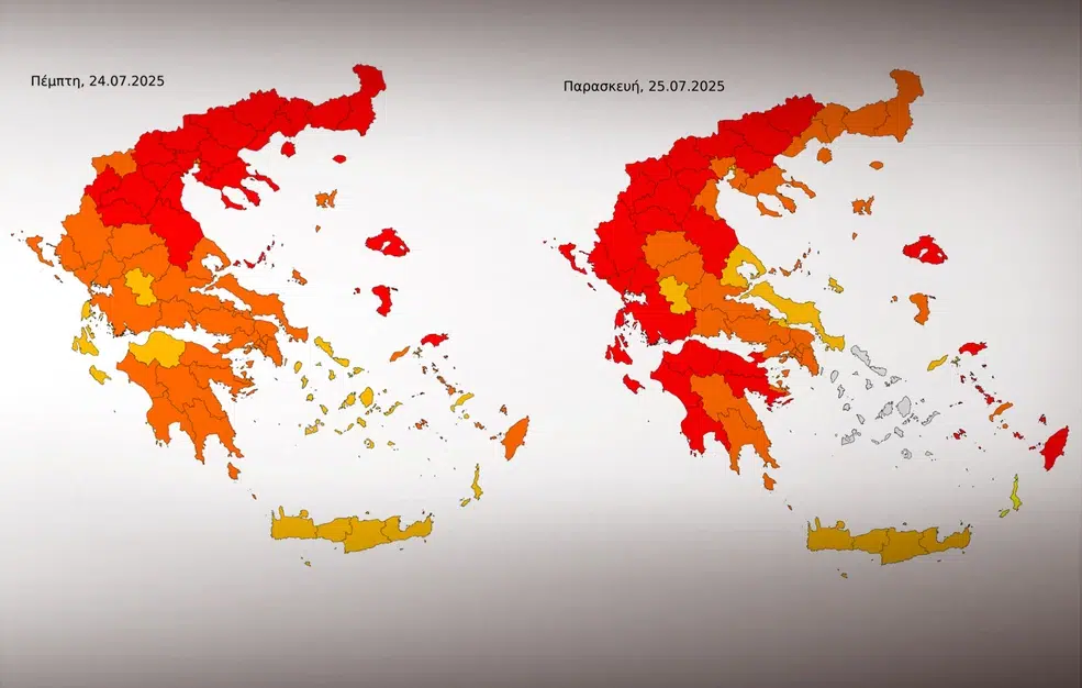 Καύσωνας-ρεκόρ με θερμοκρασίες έως 44°C – Επικίνδυνη η Παρασκευή