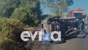 Θανατηφόρο τροχαίο στην Εύβοια: Νεκρός οδηγός μηχανής και σοβαρά τραυματίες σε σφοδρή σύγκρουση