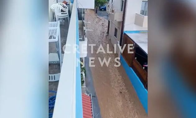 Εικόνες «αποκάλυψης» στην Κρήτη: σφοδρές πλημμύρες και αποκλεισμένες περιοχές