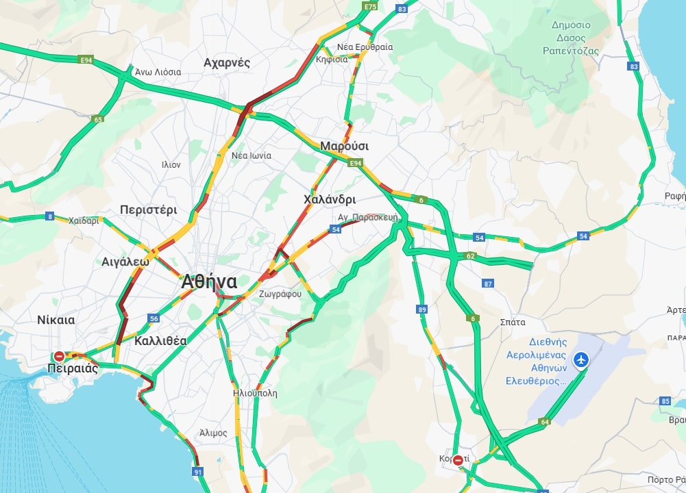 Κίνηση τώρα: Μεγάλη καθυστερήσεις στους δρόμους της Αθήνας – Που έχουν φρακάρει