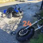 Σφοδρό τροχαίο στα Χανιά: Κόπηκε στη μέση μηχανή