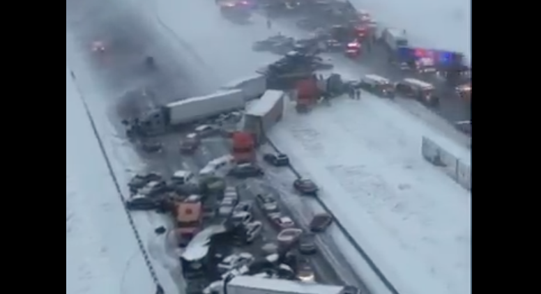 Καραμπόλα 45 οχημάτων – Σοκαριστικό βίντεο