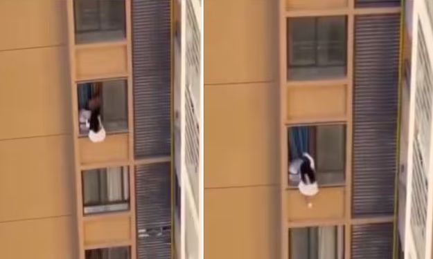 Viral βίντεο: Η ερωμένη κρέμεται από το μπαλκόνι του 10ου ορόφου για να κρυφτεί από τη σύζυγο του εραστή