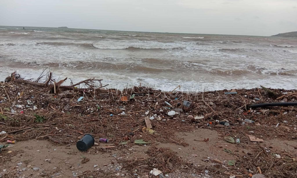 Κακοκαιρία σάρωσε την Αττική: Δέντρα έπεσαν στη Βάρκιζα, σκουπίδια και φερτά υλικά «έπνιξαν» την παραλία